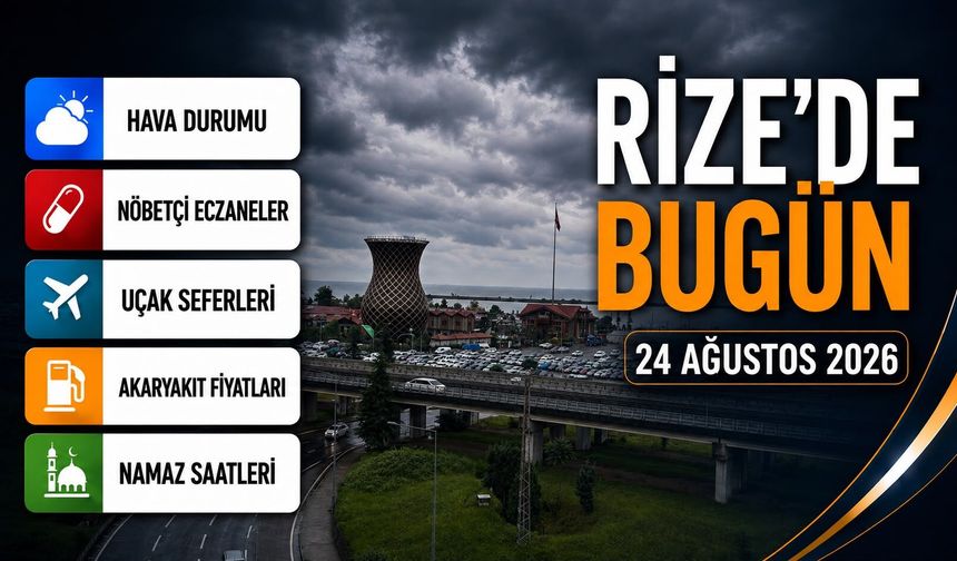 Rize’de Bugün Hava Yağmurlu: Uçuşlar, Namaz Vakitleri, Nöbetçi Eczaneler Ve Akaryakıt Fiyatları