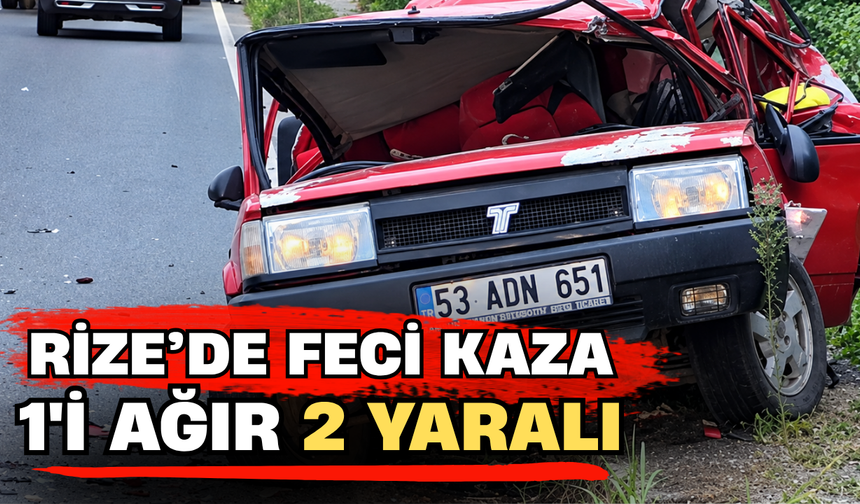 Çayeli’nde Otomobil İle Tır Çarpıştı: 1’i Ağır 2 Yaralı