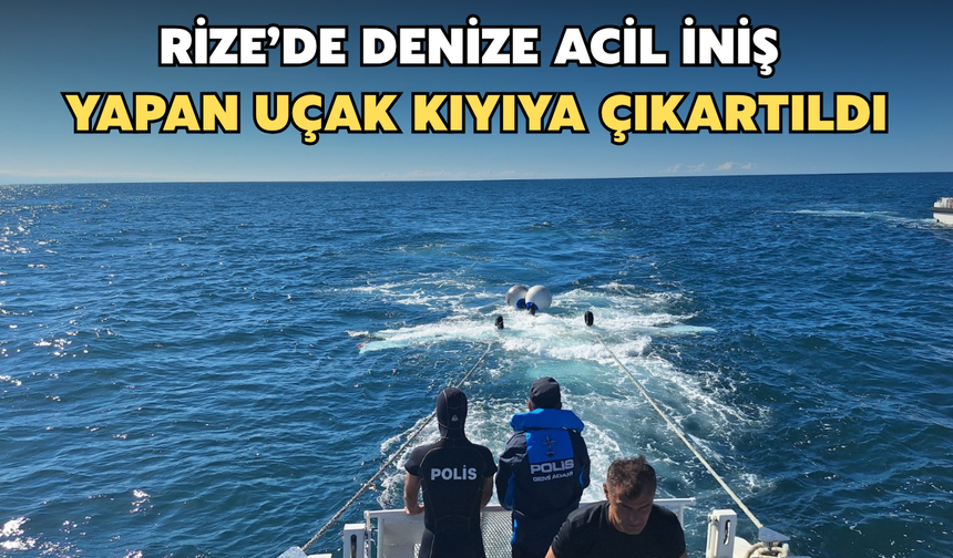 Rize'de Denize İniş Yapan Uçak Kıyıya Çıkarıldı