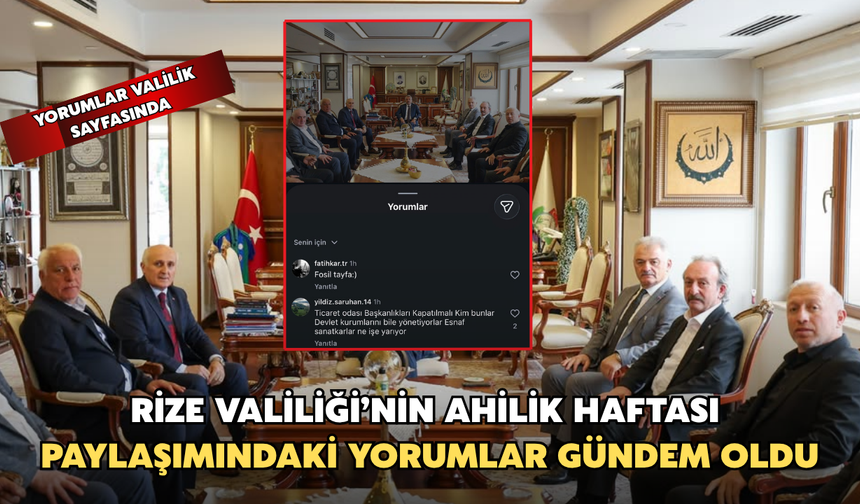 Esnaf Teşkilatına Fosil Tayfa Benzetmesi Valilik Sayfasında