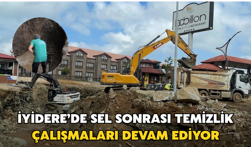 İyidere’de Sel Sonrası Temizlik Çalışmaları Devam Ediyor