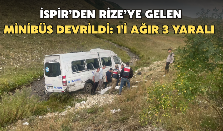Rize’ye Gelen Yolcu Minibüsü Şarampole Devrildi 1'i Ağır 3 Yaralı