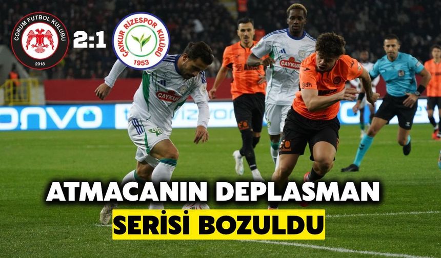 Çaykur Rizespor'un Deplasman Serisi Sona Erdi