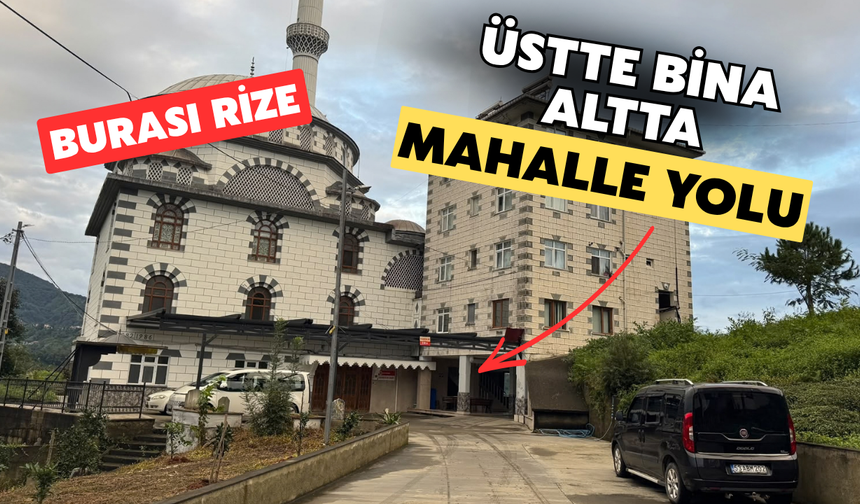 Rize'de Mahalle Yolu 4 Katlı Kurs Binasının Altından Geçiyor