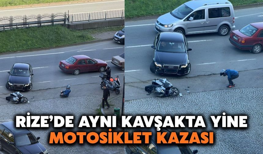 Rize’de Aynı Kavşakta Yine Motosiklet Kazası