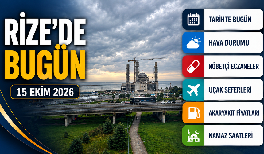 Rize’de Bugün: 15 Ekim Perşembe Hava Durumu, Uçak Seferleri Ve Nöbetçi Eczaneler