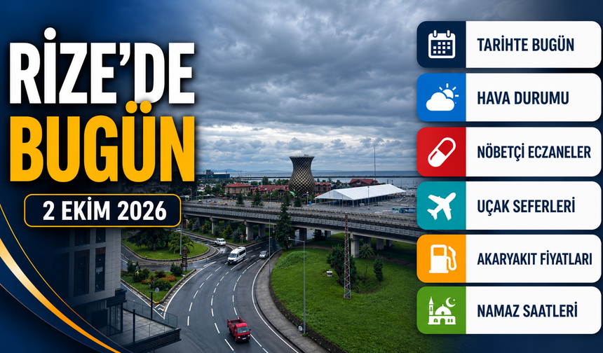 Rize’de Bugün: 2 Ekim 2026 Hava Durumu, Uçak Seferleri, Nöbetçi Eczaneler ve Akaryakıt Fiyatları