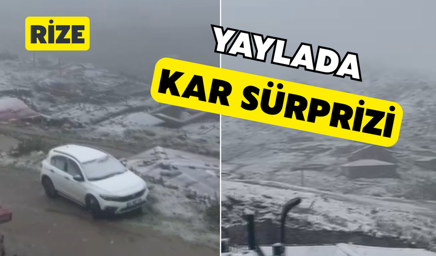 Rize'de Avusor Yaylası'nda Kar Sürprizi
