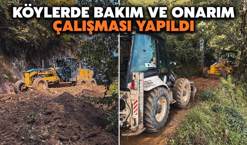 Rize'de Köylerde Bakım ve Onarım Çalışması Yapıldı