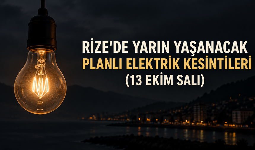 Rize'de 13 Ekim Salı Günü Elektrik Kesintisi: İşte İlçe İlçe Liste