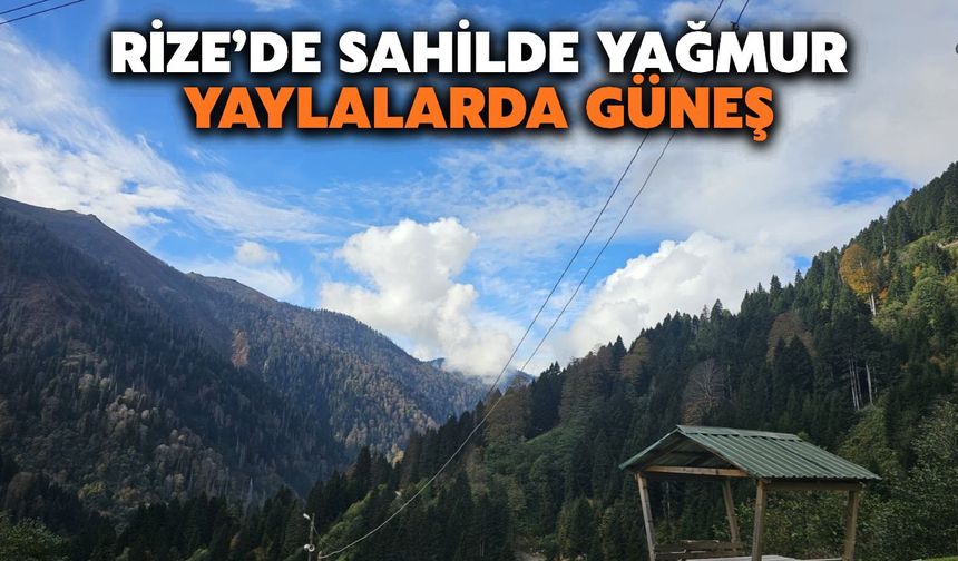 Rize'de Sahilde Yağmur, Yaylalarda Güneş Yüzünü Gösterdi