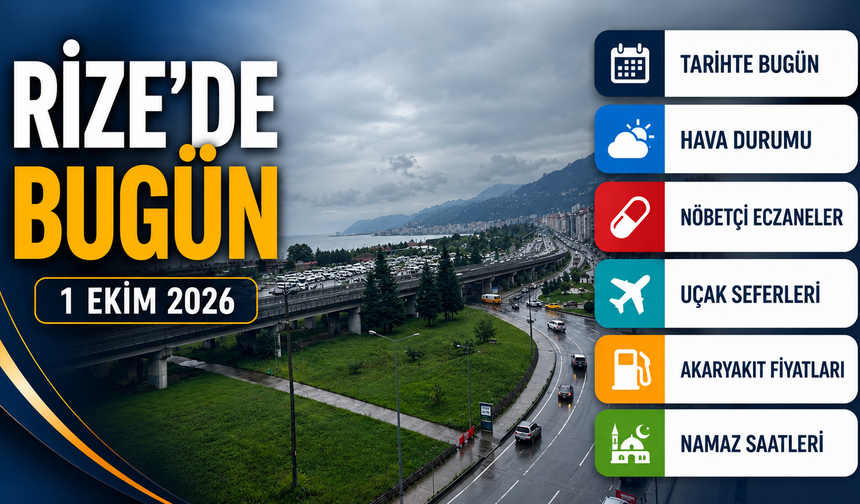 Rize’de Bugün 1 Ekim 2026: Hava Durumu, Uçak Seferleri, Nöbetçi Eczaneler ve Akaryakıt Fiyatları