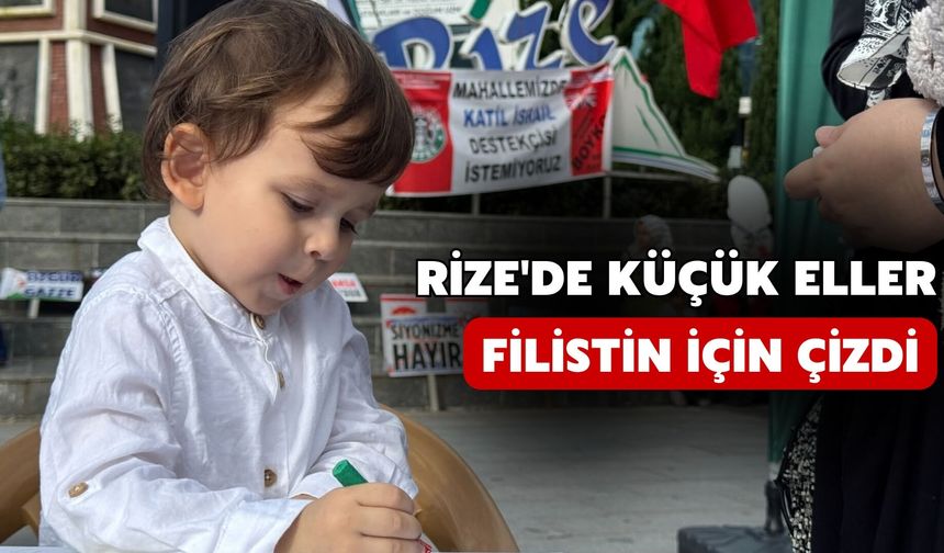 Rize'de Küçük Eller Filistin İçin Çizdi