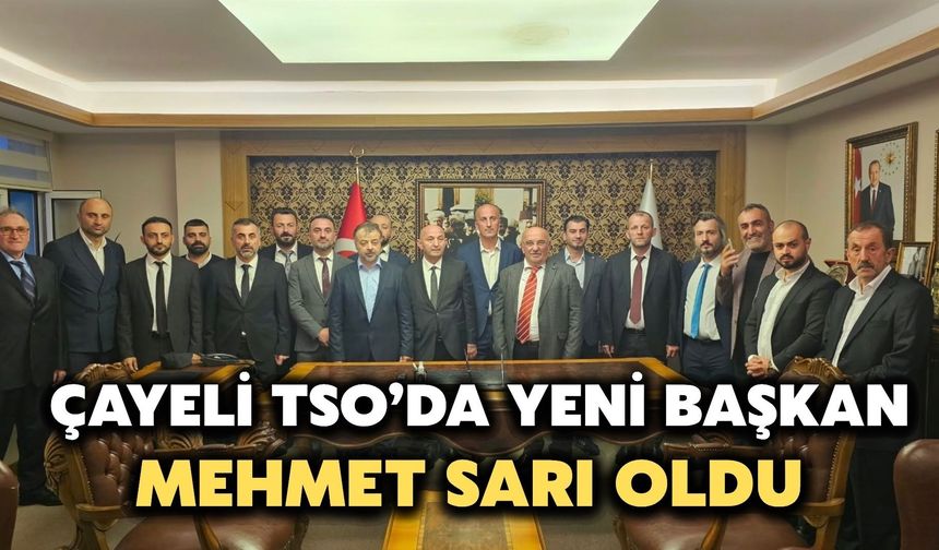 Çayeli TSO'da Yeni Başkan Mehmet Sarı Oldu