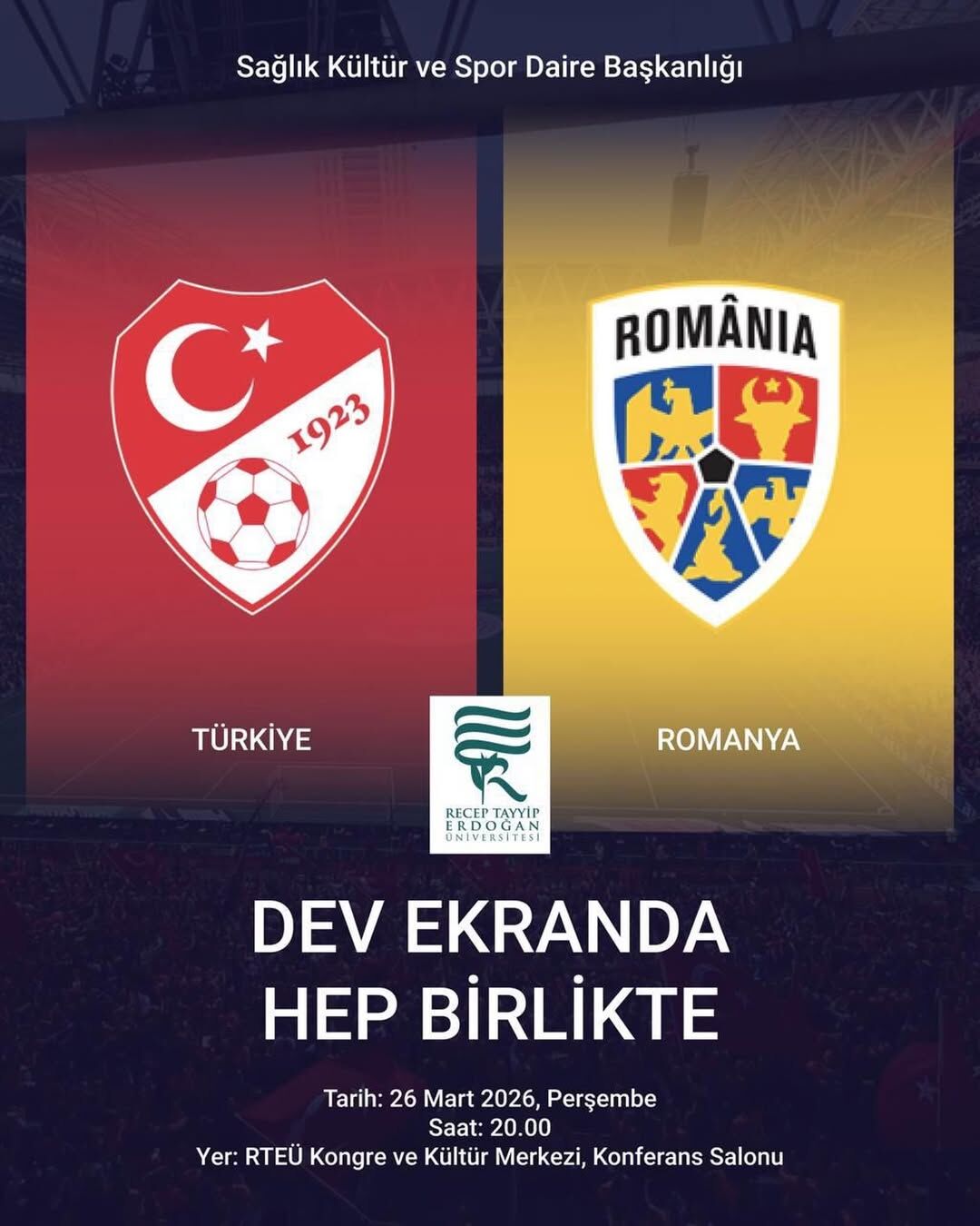 📣 Dev Ekranda Hep Bi̇rli̇kte! 🇹🇷🇷🇴A Milli Takımımızın Romanya Ile Oynayacağı Karşılaşmayı Dev
