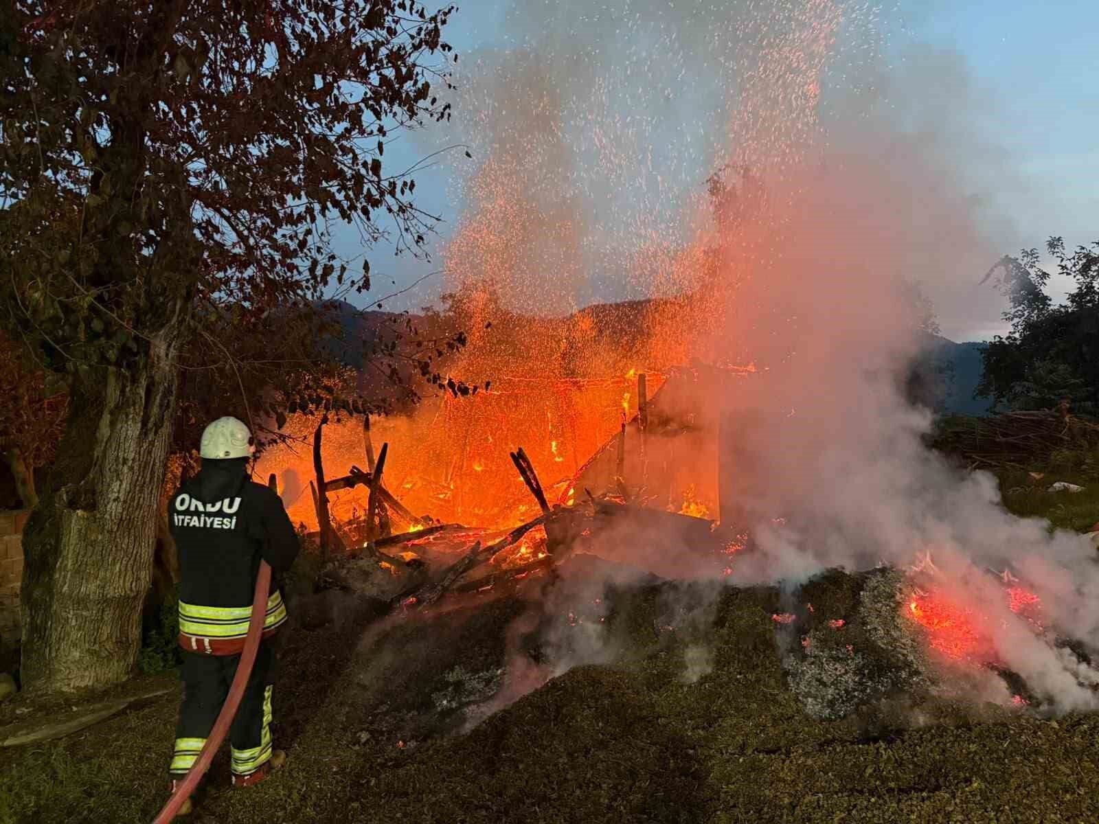 Ordu'da Alevler İçinde Kalan Ev Küle Döndü