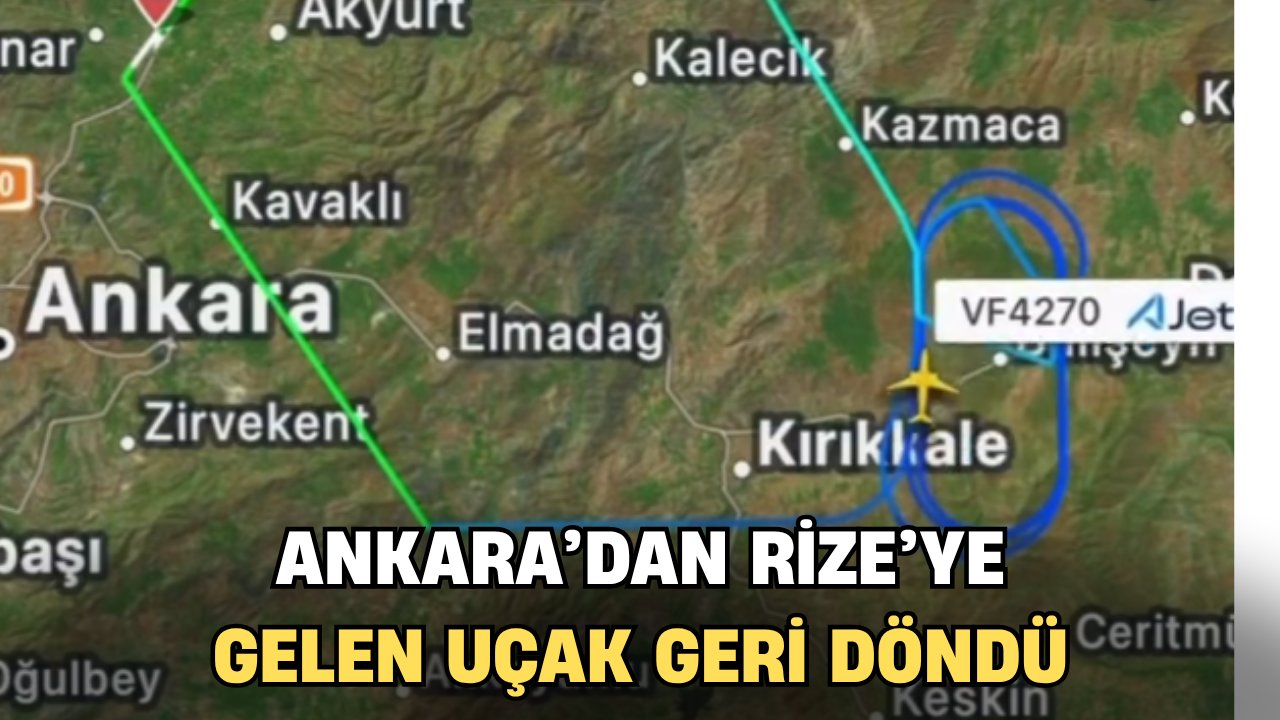 Ankara'dan Rize'ye Gelen Uçak Geri Döndü