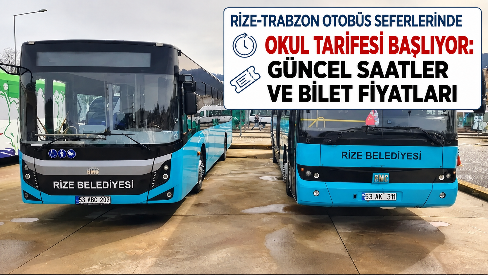 Rize-Trabzon Otobüs Seferlerinde Güncel Saatler