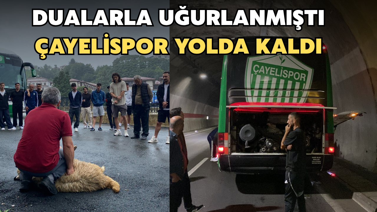 Çayelispor Dualarla Uğurlanmıştı, Otobüsü Tünelde Kaldı
