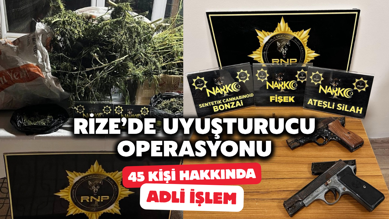 Rize'de Uyuşturucu ve Silah Operasyonları: 4 Kişi Tutuklandı